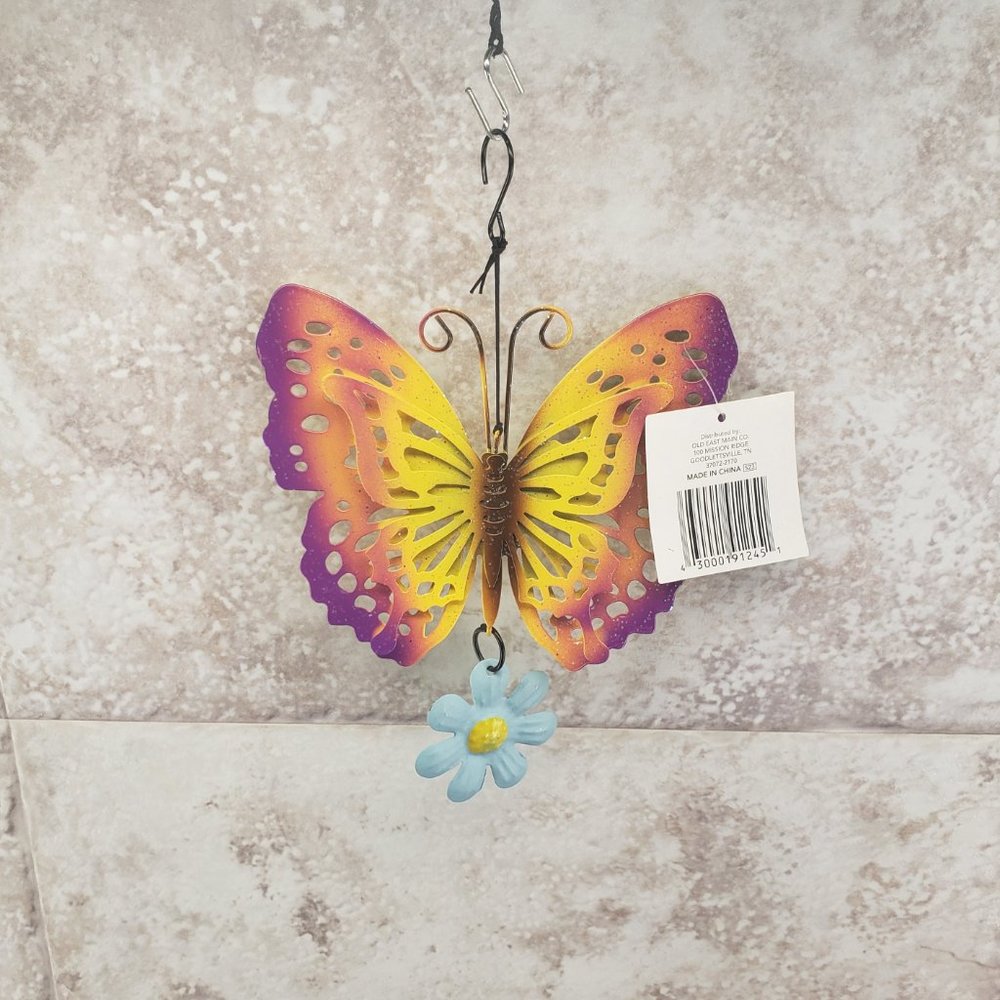 3D Butterfly Flower Decorative Hanging Indoor Outdoor Metal Sign True Living NWT